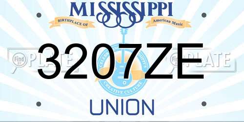 3207ZE Mississippi License Plate