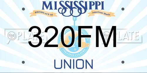 320FM Mississippi License Plate