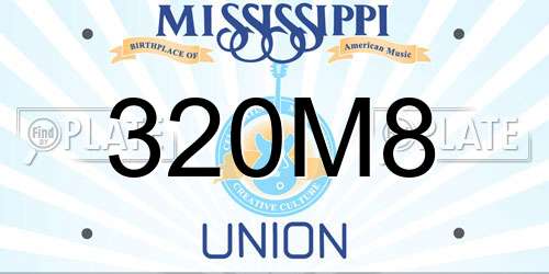 320M8 Mississippi License Plate