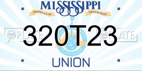 320T23 Mississippi License Plate