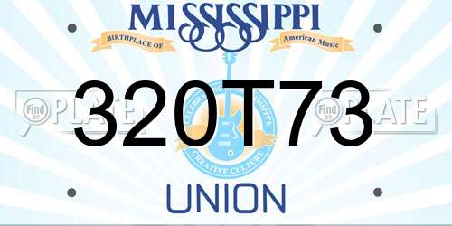 320T73 Mississippi License Plate