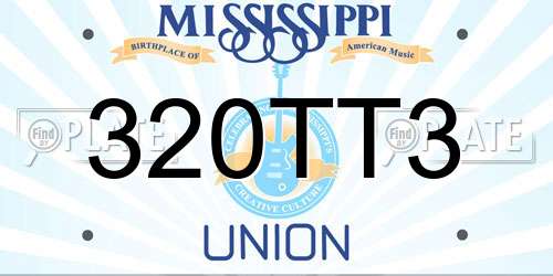 320TT3 Mississippi License Plate