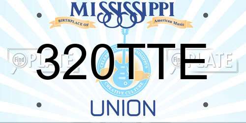 320TTE Mississippi License Plate