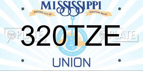 320TZE Mississippi License Plate