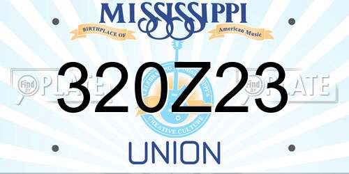 320Z23 Mississippi License Plate
