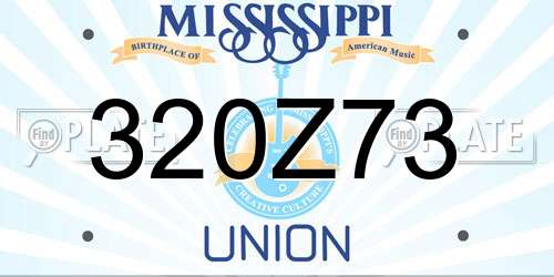 320Z73 Mississippi License Plate