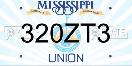 320ZT3 Mississippi License Plate