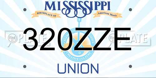320ZZE Mississippi License Plate