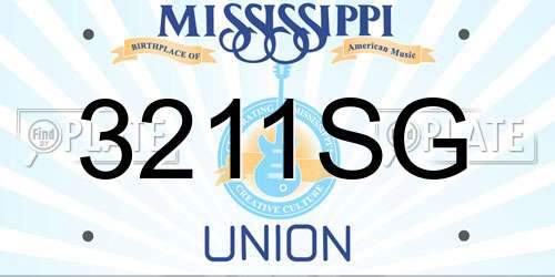 3211SG Mississippi License Plate