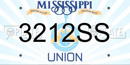 3212SS Mississippi License Plate