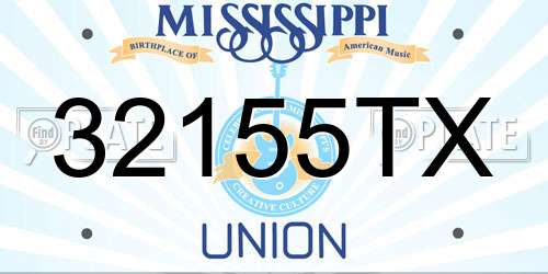 32155TX Mississippi License Plate