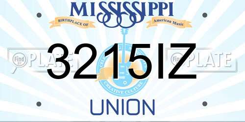 3215IZ Mississippi License Plate