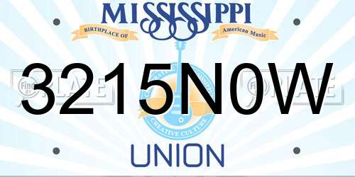 3215N0W Mississippi License Plate