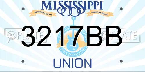 3217BB Mississippi License Plate