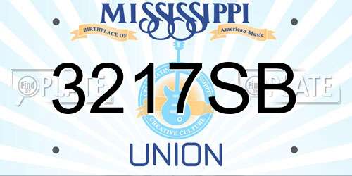 3217SB Mississippi License Plate