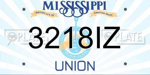 3218IZ Mississippi License Plate
