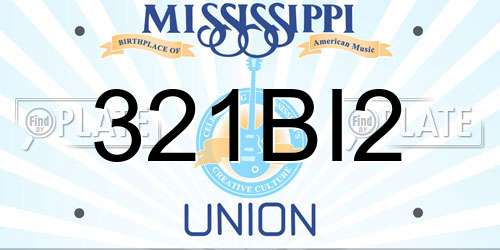 321BI2 Mississippi License Plate