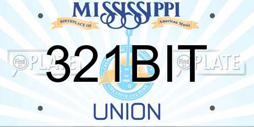 321BIT Mississippi License Plate