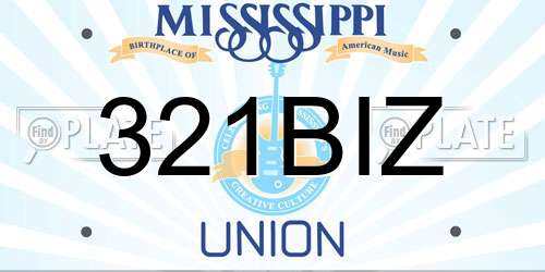 321BIZ Mississippi License Plate