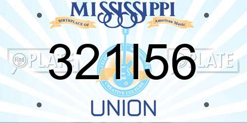 321I56 Mississippi License Plate