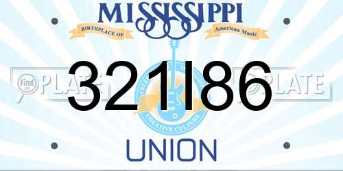 321I86 Mississippi License Plate