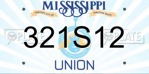 321S12 Mississippi License Plate