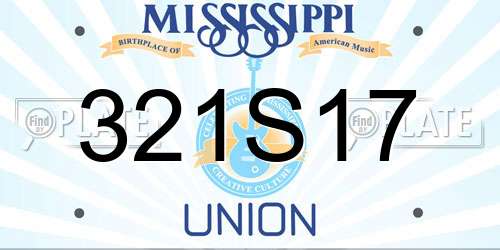 321S17 Mississippi License Plate