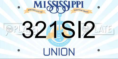 321SI2 Mississippi License Plate
