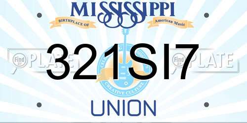 321SI7 Mississippi License Plate