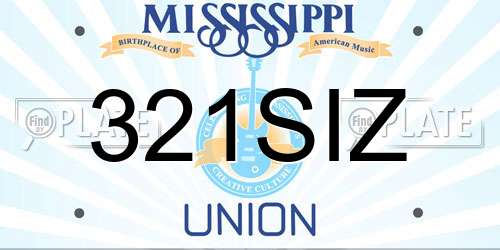 321SIZ Mississippi License Plate