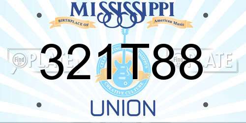 321T88 Mississippi License Plate