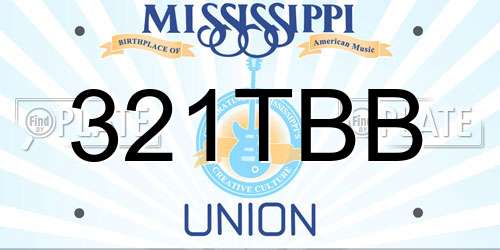 321TBB Mississippi License Plate