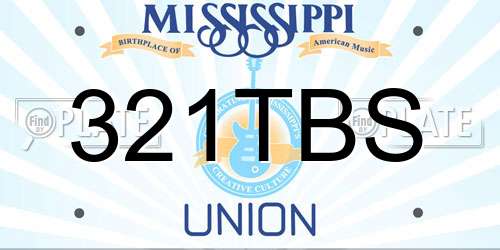 321TBS Mississippi License Plate