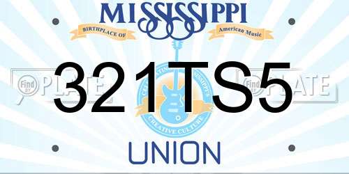 321TS5 Mississippi License Plate