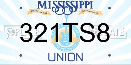 321TS8 Mississippi License Plate
