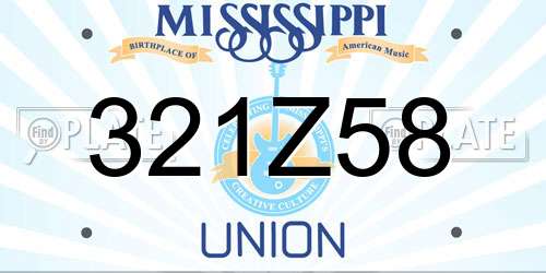 321Z58 Mississippi License Plate