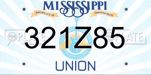 321Z85 Mississippi License Plate