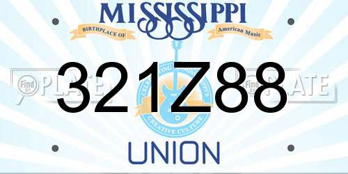 321Z88 Mississippi License Plate