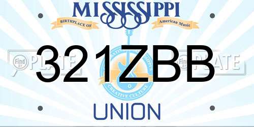 321ZBB Mississippi License Plate