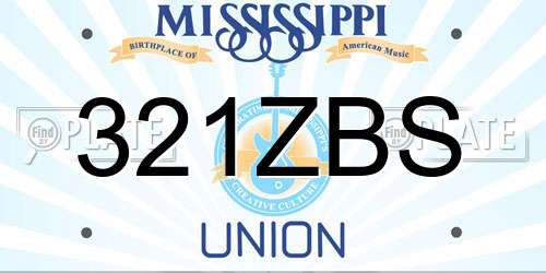 321ZBS Mississippi License Plate