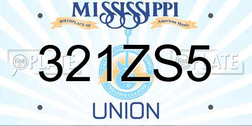 321ZS5 Mississippi License Plate