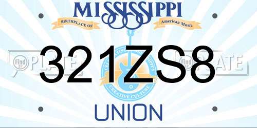 321ZS8 Mississippi License Plate