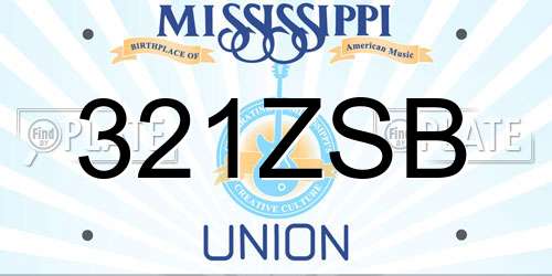 321ZSB Mississippi License Plate