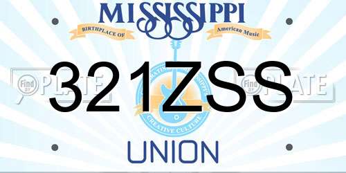 321ZSS Mississippi License Plate
