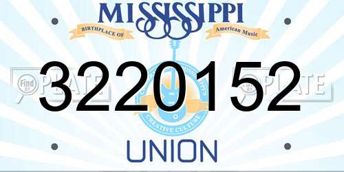 3220152 Mississippi License Plate