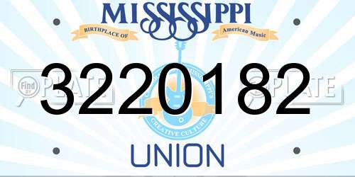 3220182 Mississippi License Plate