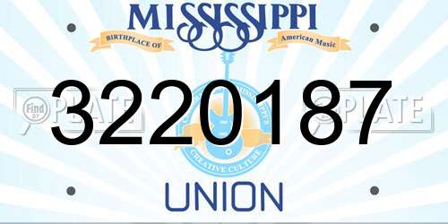 3220187 Mississippi License Plate
