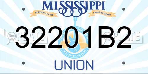 32201B2 Mississippi License Plate