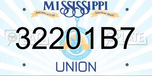 32201B7 Mississippi License Plate
