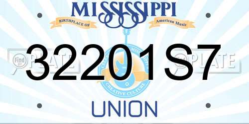32201S7 Mississippi License Plate